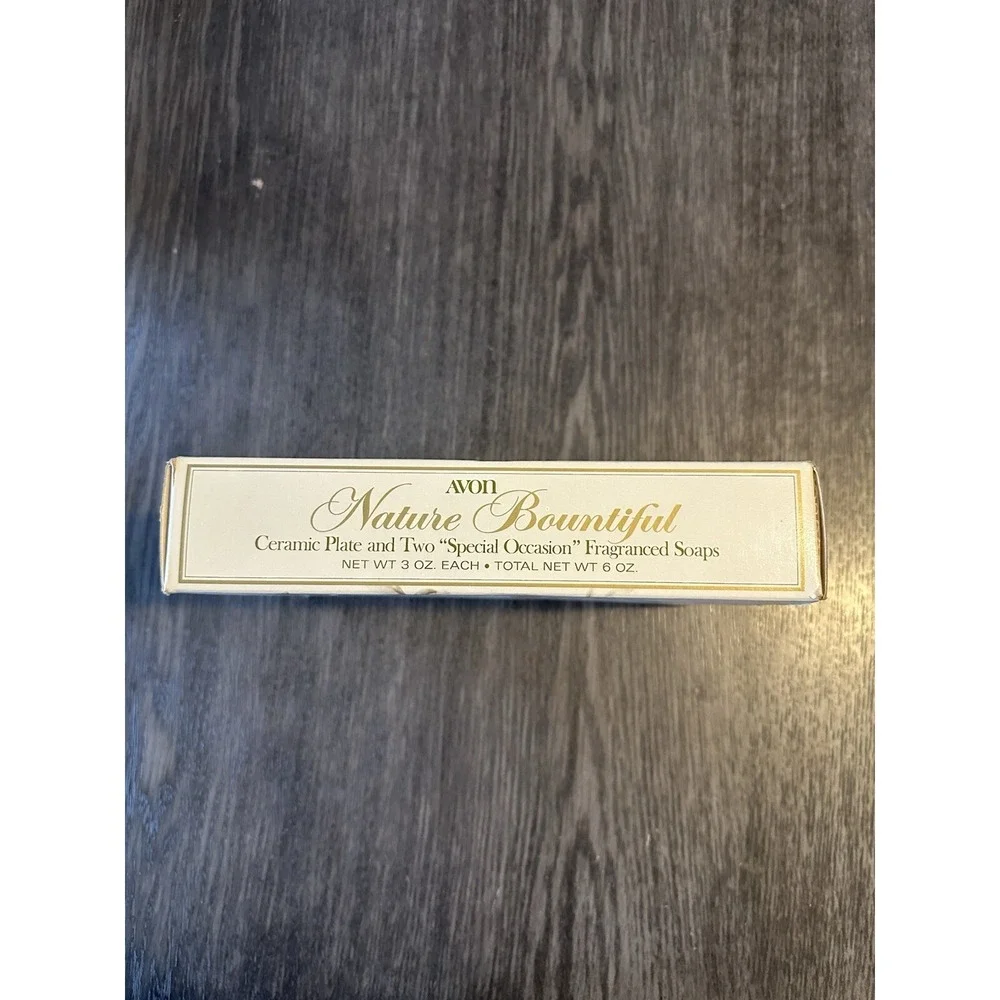 Vintage Avon Nature Bountiful‎ Ceramic Plate And 2 Fragrance Soaps. New In Box.